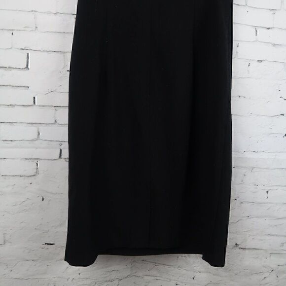 ALYX PETITES BLUE & BLACK RUFFLE SLEEVE ROUND NECK OFFICE DRESS SIZE 2P - Picture 7 of 10